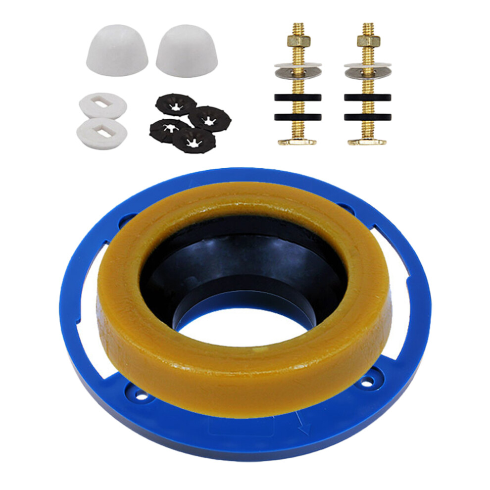 4 Sets Toilet Flange With Wax Ring Gasket Installation Kit 032510871252