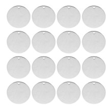 100St Roestvrijstalen Ronde Hanger Blanks Voor - En Pet Id