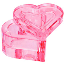 3Pcs Heart Shape Crystal Glass Nail Art Dish With Lid