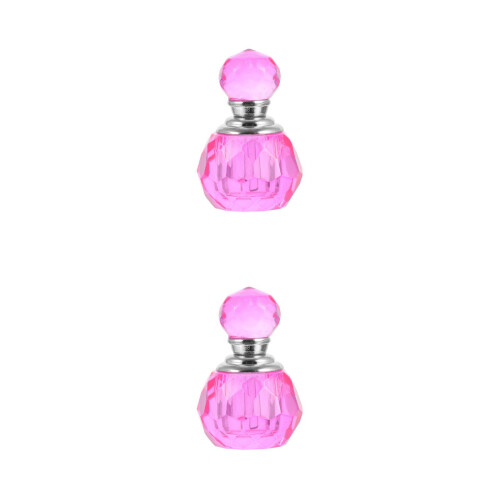 2 Pcs Crystal Empty Perfume Bottle Decor Storage 2