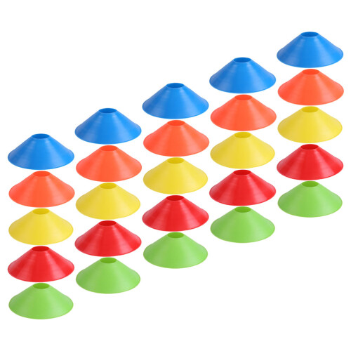 25Pcs Portable Soccer Training Cones Multi Function Agility