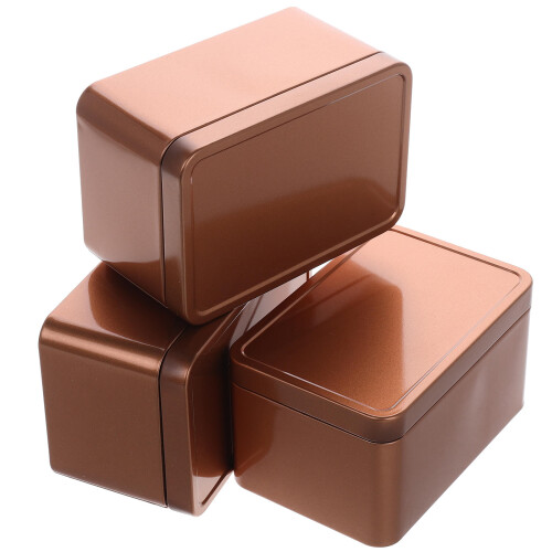 3Pcs Retangulares De Metal C/ P/ , E Biscoitos