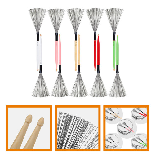 5 Pairs Double End Drum Brush Cleaning Tool For Percussion Instruments 2