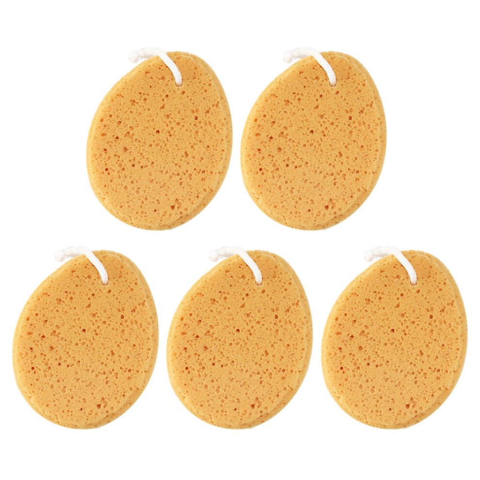 Ohphcall Yellow 15 Pcs Oval Bath Sponge Honeycomb Shower Ball