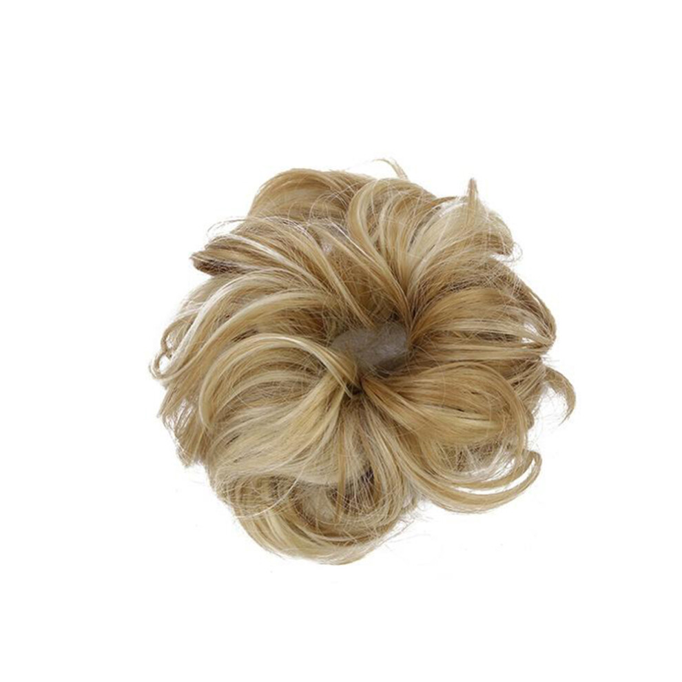 Vaguelly Unisex 3Pcs Ladies Ponytail Hair Extension Bun Scrunchie Curly Synthetic