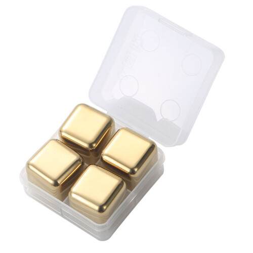 Wiederverwendbare Edelstahl-Eiswürfel mit Eisklemme für Getränke, 200 g