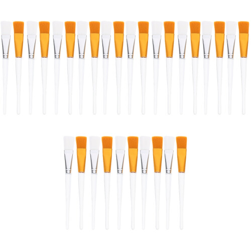 30 Pcs Clear Handle Brushes For Facial And Makeup Application 2
