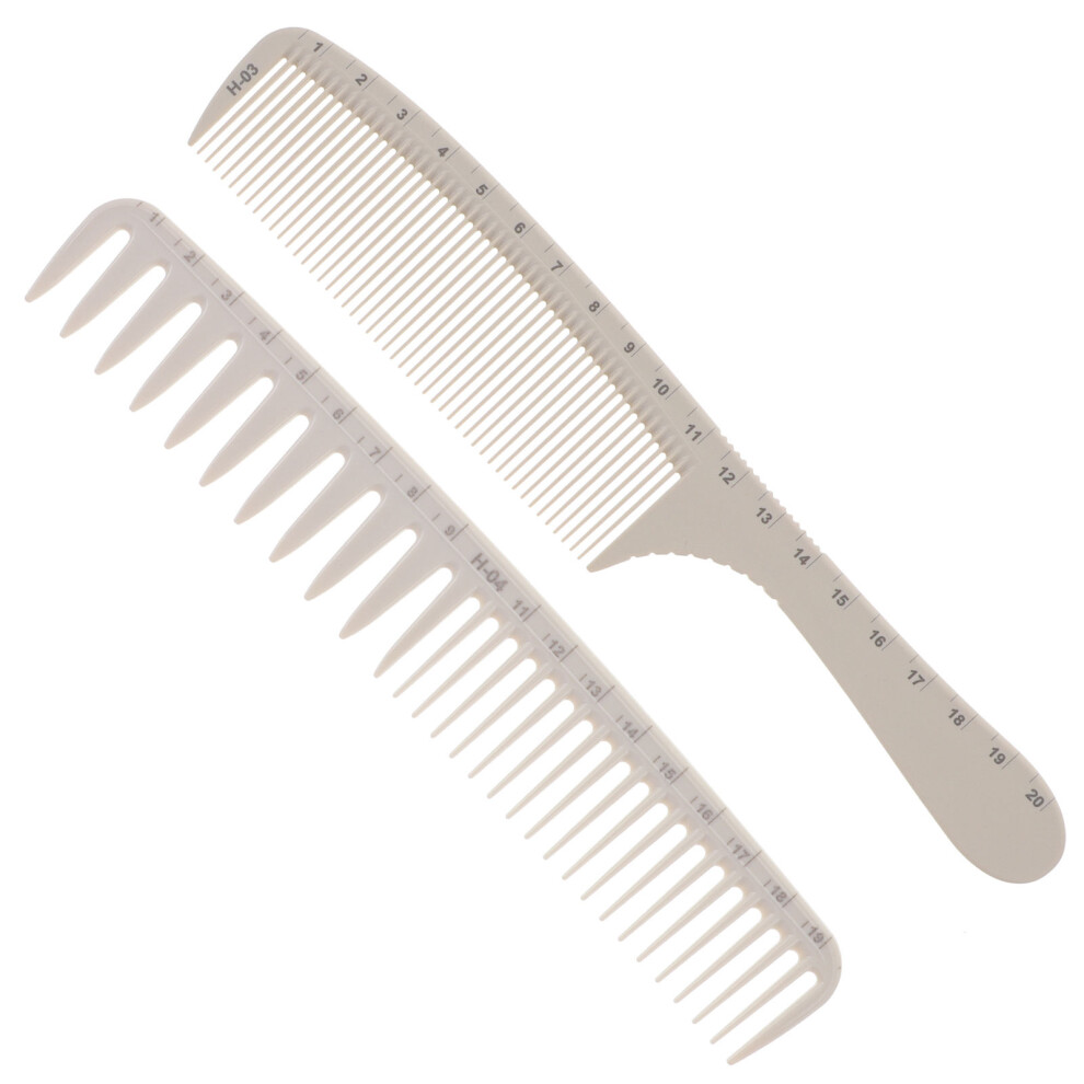 Happyyami Unisex 8 Pcs Hair Cutting Combs With Scale For Salon Styling