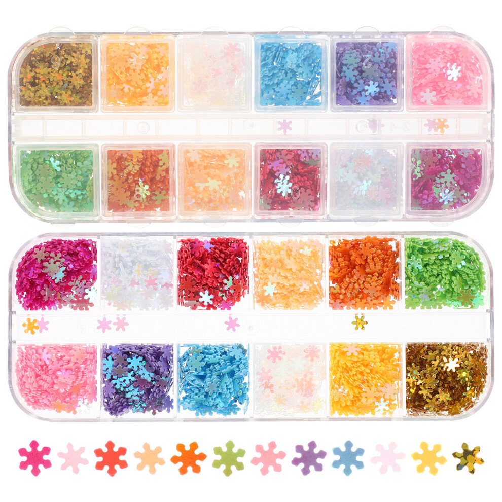 Vaguelly 4 Boxes Of Manicure Paillettes Nail Art Sequins Glitter Decor