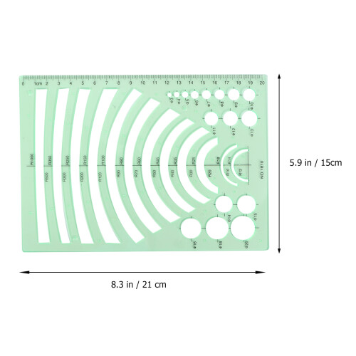 11 Pcs Green Transparent Expanded House Plan Template Geometric Rulers 1