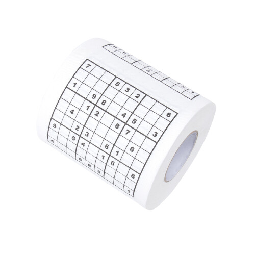 2Pcs Creative Sudoku Printed Toilet Tissue Roll Paper