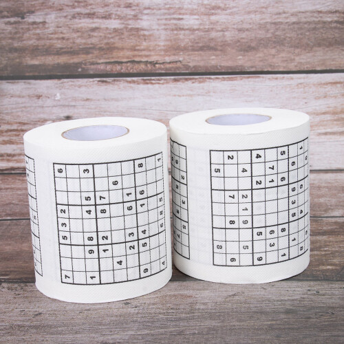 2Pcs Creative Sudoku Printed Toilet Tissue Roll Paper 2
