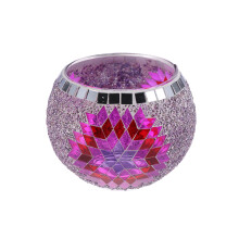 3Pcs European Glass Candle Holder Handmade Mosaic For Tea Light Decor