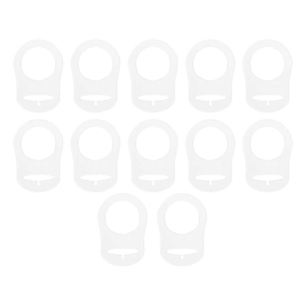 12Pcs Baby Pacifier Clips Adapter Silicone Ring Accessories Vaguelly