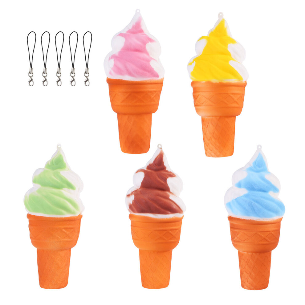 5Pcs Squeeze Charm Toy Ice Creams Phone Key Chain Strap 3354104801856
