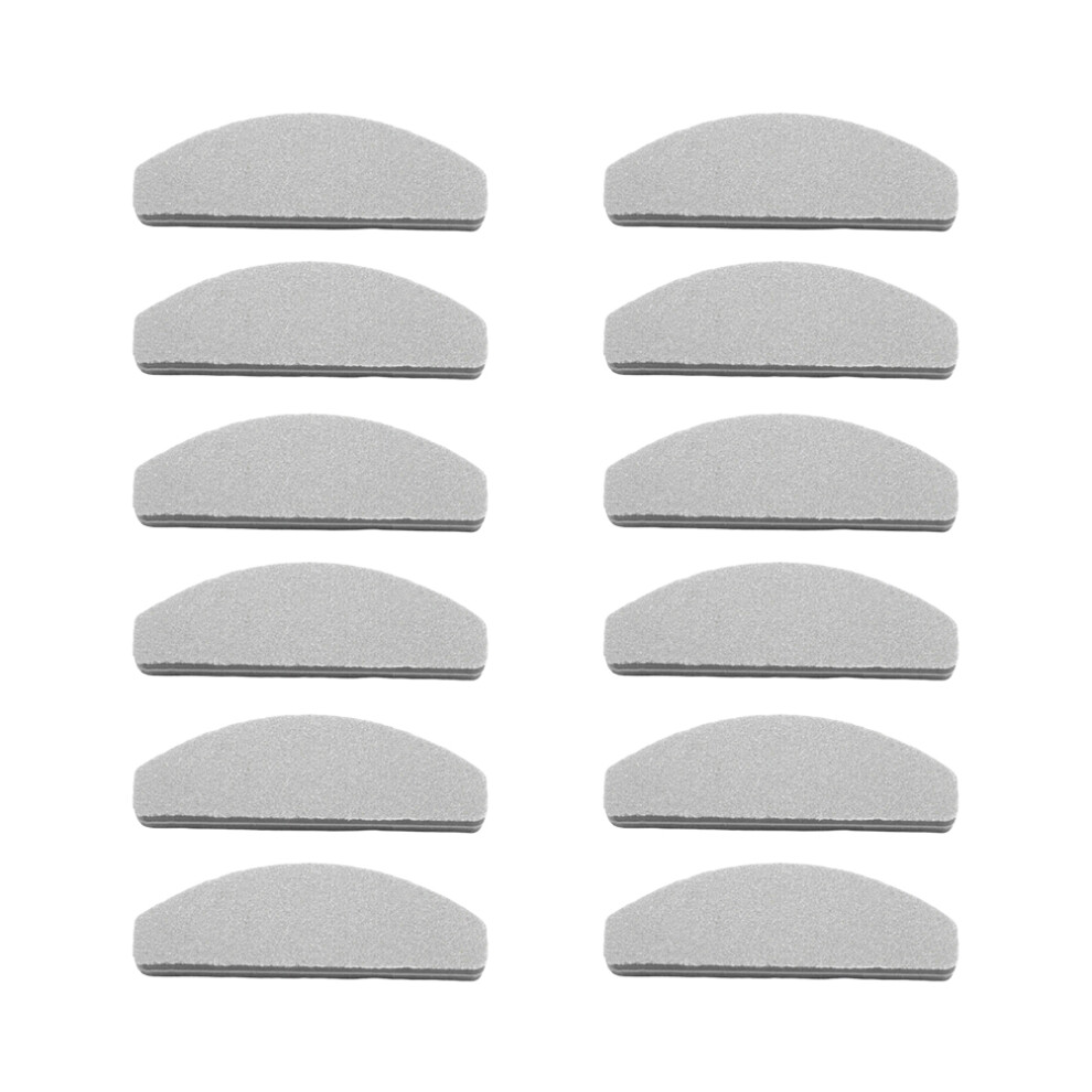 Aboofan Grey 20Pcs Short Sponge Nail Files, Half-Moon Double-Sided