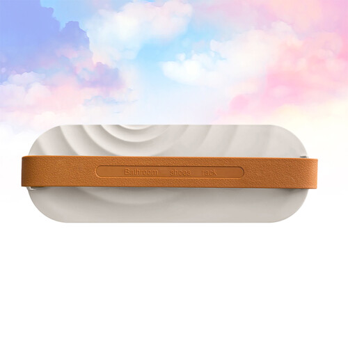 Bathroom Slipper Rack Wall Mounted Adjustable Shoes Holder White 2