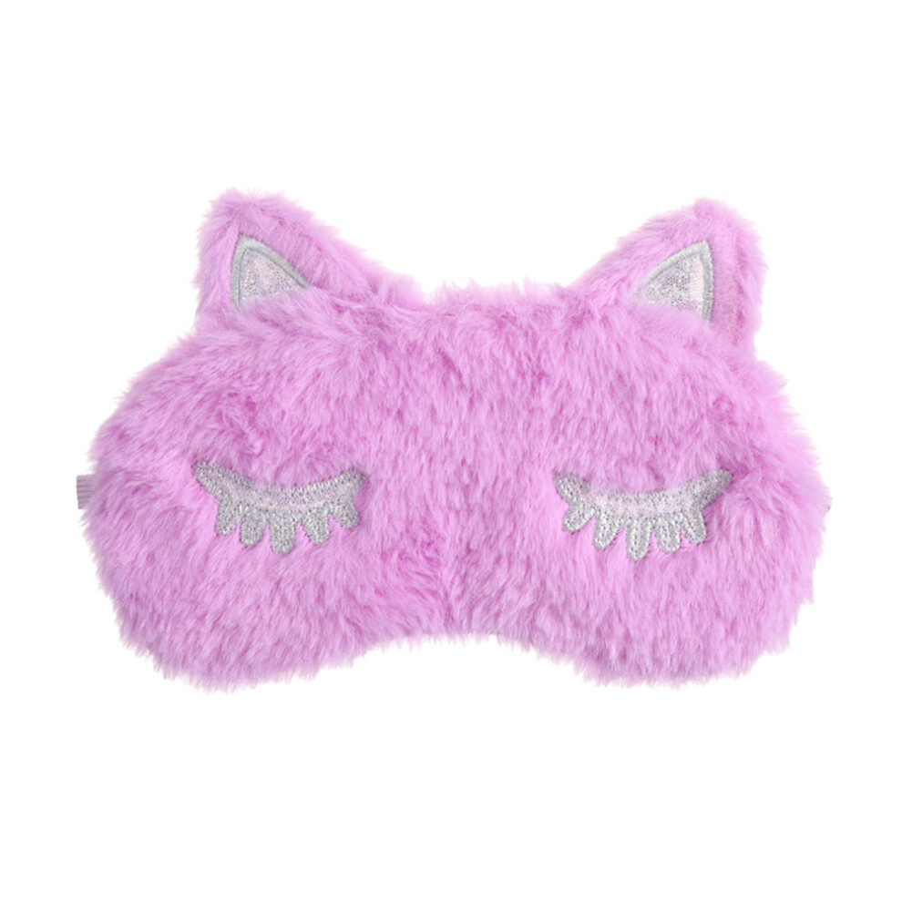 Happyyami 2Pcs Violet Plush Unicorn Eye Masks Lightweight For Travel Naps