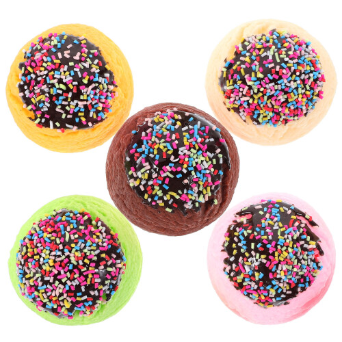 5Pcs Artificial Ice Cream Scoops Balls For Dessert Shop Decor