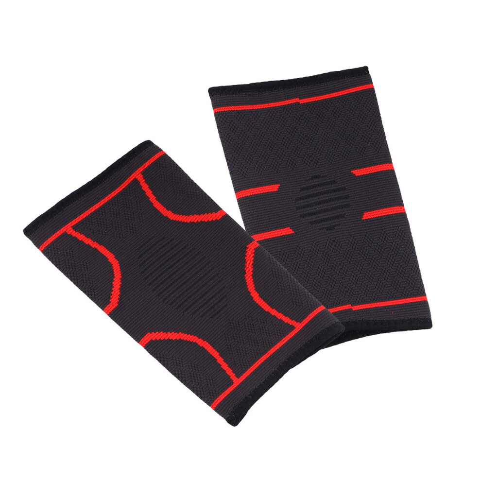 Aboofan Red One Pair Compression Arm Sleeve Breathable Elastic Elbow Brace M