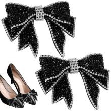 3 Pairs Rhinestone Bow Shoe Ornament For Children