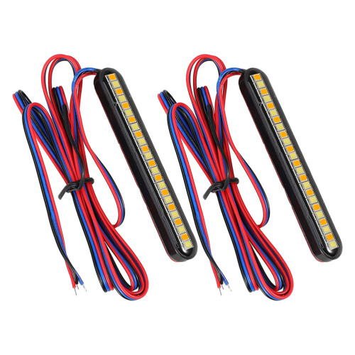 2Pcs Color License Plate Light Waterproof Brake Turn Signal Module