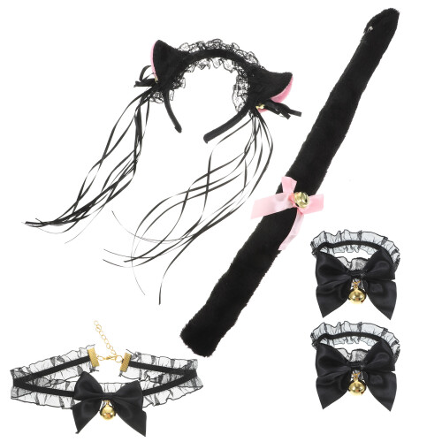 Fox Ear Headband Set With Tail Choker And Wristband 2