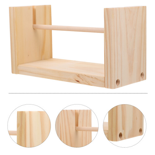 1 Set Rotatable Wooden Bobbin Spool Thread Dispenser Rack 2