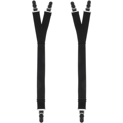 5Pcs Black Nylon Shirt Keepers Adjustable Stocking Garters