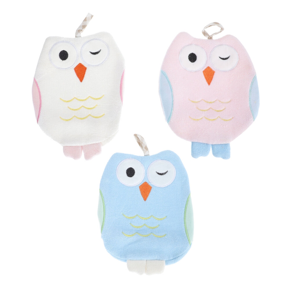 Vaguelly Light 3Pcs Cartoon Fiber Bath Gloves