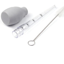 silicone oil dropper turkey baster with brush for kitchen barbecue use
