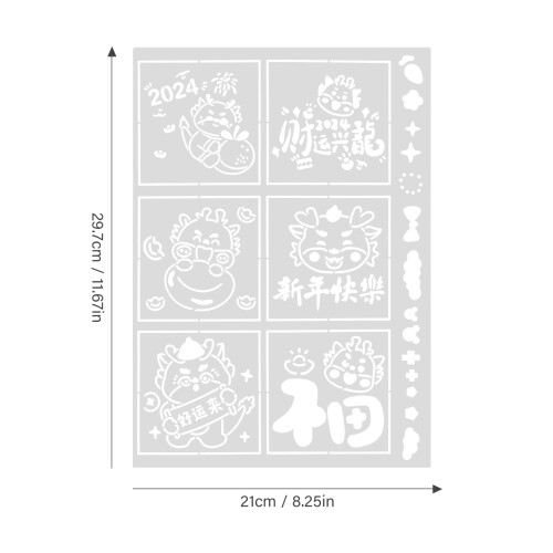 New Year Painting Stencil Reusable DIY Drawing Template 1