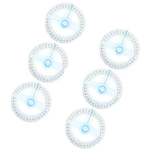 6Pcs Clear Plastic 10Cm Swing Arm Protractor With Rotating Indicator