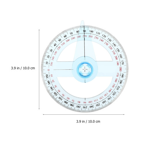 6Pcs Clear Plastic 10Cm Swing Arm Protractor With Rotating Indicator 1