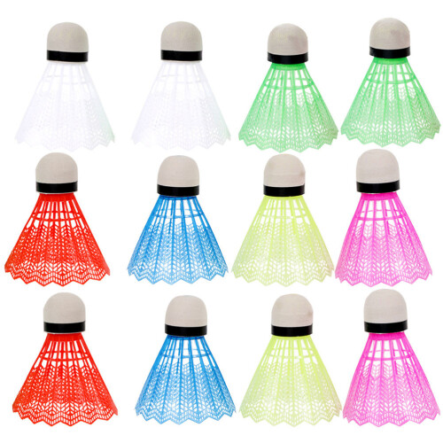 24Pcs Plastic Shuttlecocks For Outdoor Use White And Colorful 1
