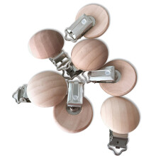 5Pcs Natural Beech Wood Diy Holder Chain
