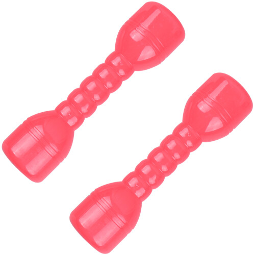 1 Pair Red Plastic Dumbbells Ergonomic Hand Bar For Kids Exercise