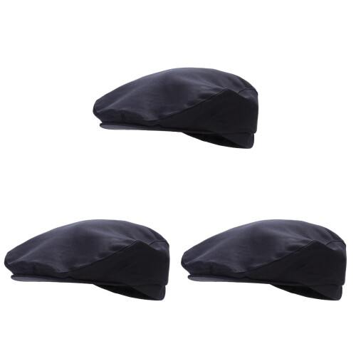 3Pcs Cooking Chef Hat For Men Women, Black 1