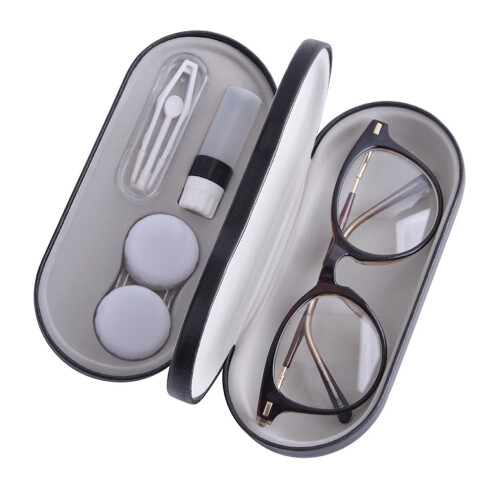 1Pc Double Layer Lens Case Box Without Glasses White 2