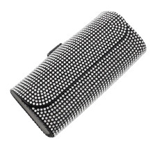1St Witte Auto Brilhouder Met Strass Voor Zonneklep En Zonnebril