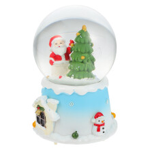 2St Resin Luminous Muzikale Xmas Crystal Ball Multi Kleur Decor
