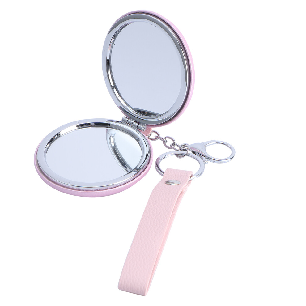 Happyyami Light 2 Pcs Portable Mini Mirror Keychain Pendant Folding Double-Side