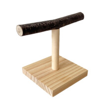 Perch Stand Natural Wood For Birds 5.9 x 4.72 Inches Stable Base Compact Lightweight Perch Platform Easy Cleaning