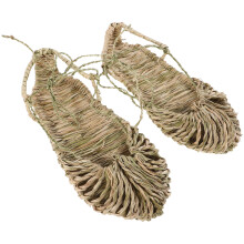 Natural Woven Grass Shoes Breathable 80S Beach Sandals For Unisex