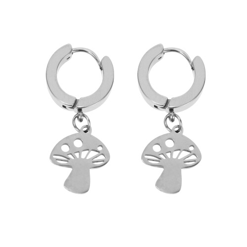 1 Pair Stainless Steel Punk Style Ear Studs Jewelry (Silver) 1
