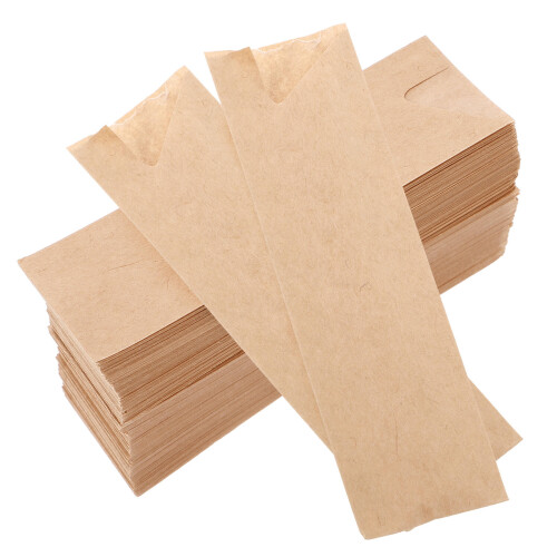 Kraft Paper Silverware Bags 200Pcs Oilproof Flatware Sleeves