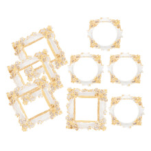 8Pcs Small Resin Photo Frames Vintage Baroque Style Assorted Colors