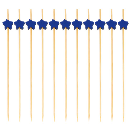 100Pcs Star Design Bamboo Fruit Picks For Party Drinks And Food