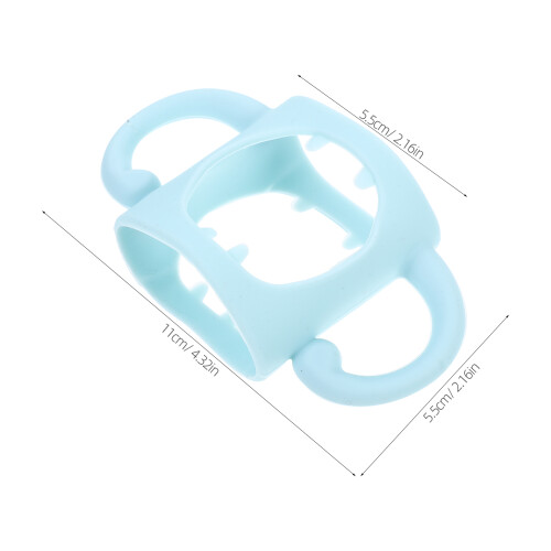 Baby Bottle Handle Grip Silicone Sleeve Sky Blue Anti Breakage 1