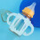 Baby Bottle Handle Grip Silicone Sleeve Sky Blue Anti Breakage 7